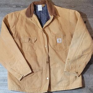 Vintage Carhartt 6BLCT Barn Chore Jacket Coat Blanket Lined 90s USA Made Mens